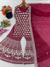 Sr 1693 Heavy Faux Georgette With Heavy Embroidery Sequence Work Top With Sharara Dupatta Wholesale Online